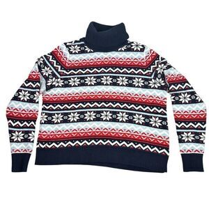 Nordstrom 1901 Snowflake Fair Isle Sweater Large